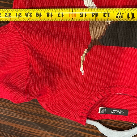 Lauren Ralph Lauren Intarsia-Knit Foxhound Cotton Sweater Sz XL EUC - Picture 7 of 9